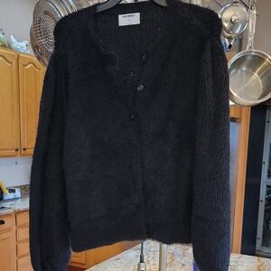 Old Navy Black Fuzzy Cardigan Size XXL